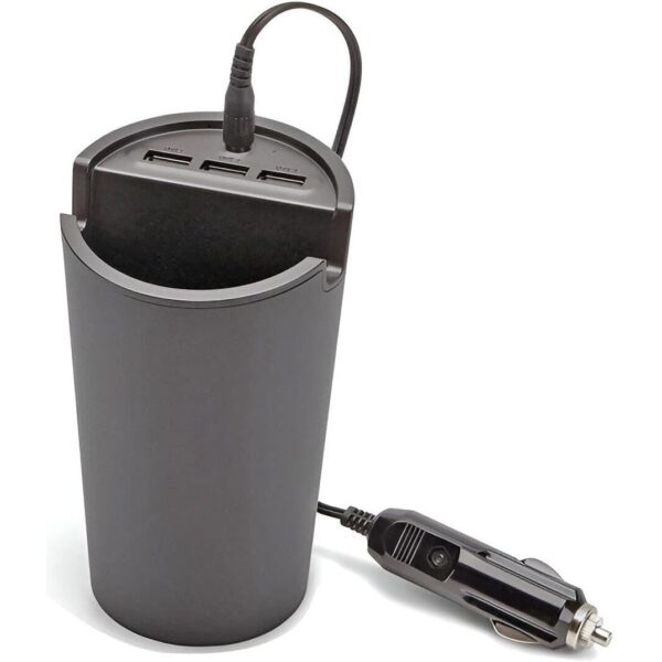 شاحن عربية بـ 3 مداخل USB + حامل موبايل